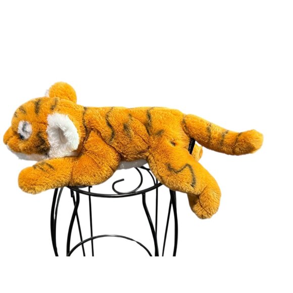 FAO Schwarz Plush Tiger Stuffed Animal Toy 17" Orange & White Soft Furry Stripes - Picture 7 of 8